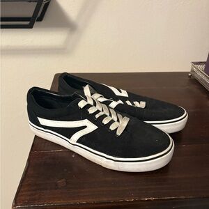 Vans Style Black and White Canvas Sneakers